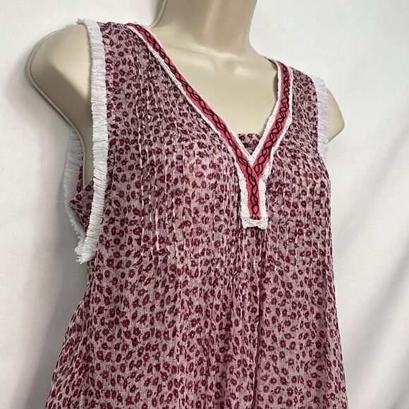 Poupette St Barth silk print layered top mini dress in Pink size small EUC - Picture 3 of 16